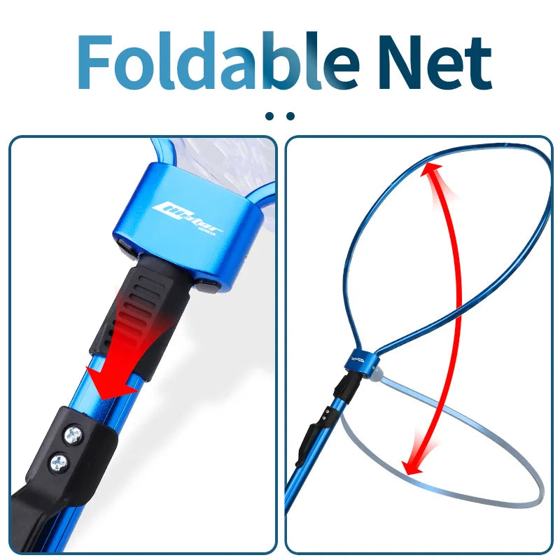 HISTAR Ultralight Portable Soft Rubber Mesh With Stainless Steel Handle Fly Fishing Tool Accessories Foldable Landing Net