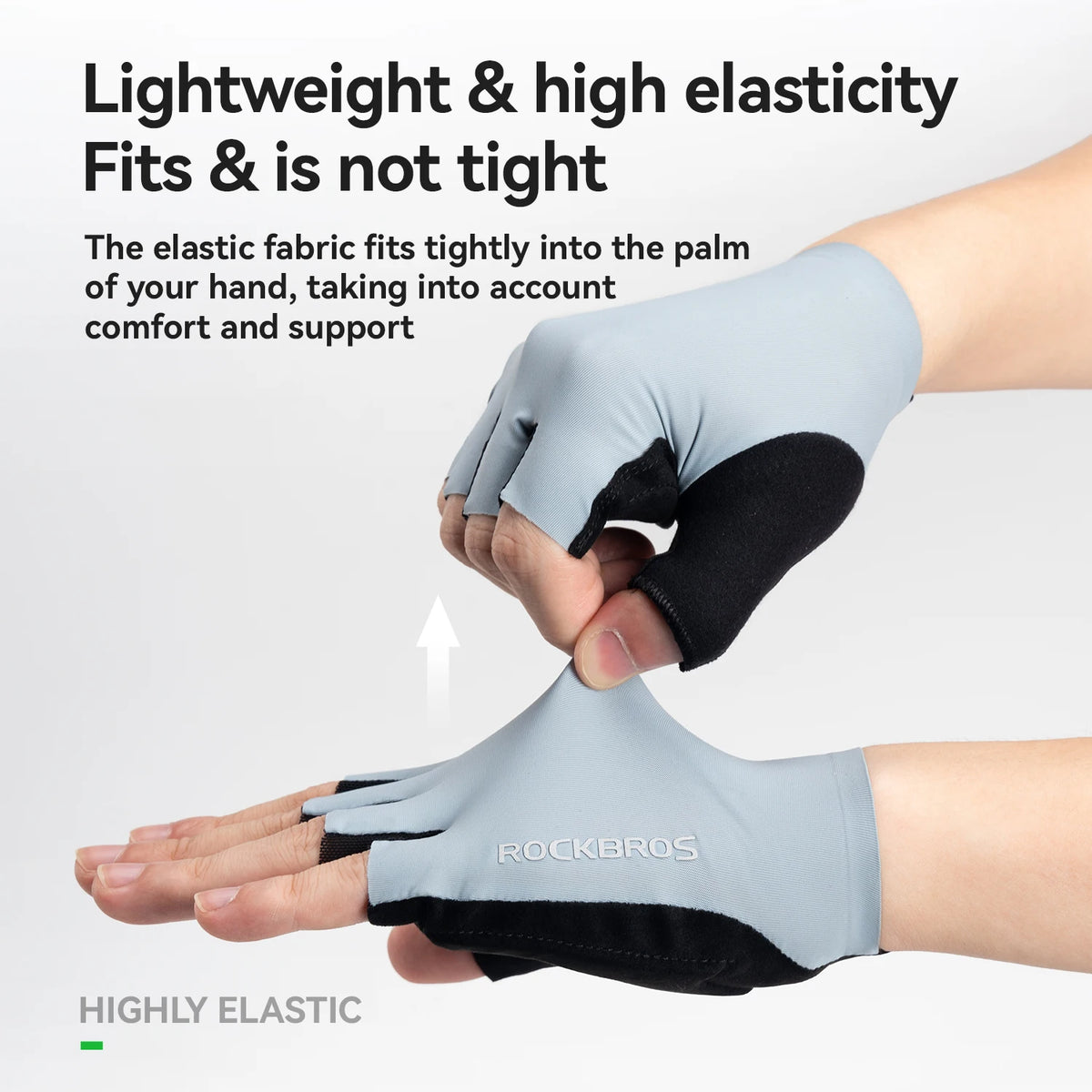 ROCKBROS Summer Cycling Half Finger Gloves High Elastic Lightweight Breathable Shock Absorption Palm Pad Men Women Cycling Glove