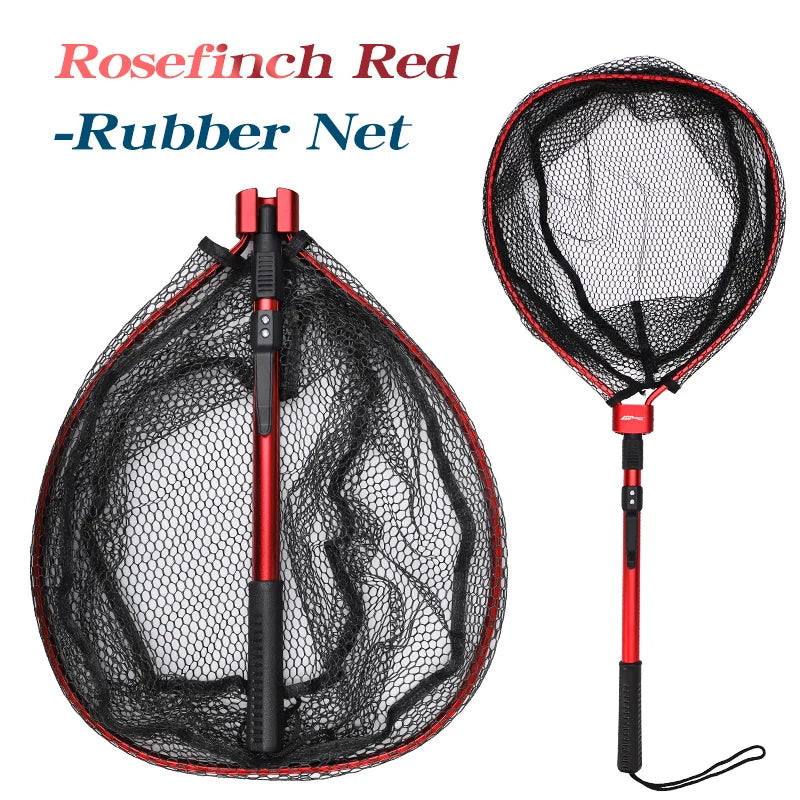 HISTAR Ultralight Portable Soft Rubber Mesh With Stainless Steel Handle Fly Fishing Tool Accessories Foldable Landing Net