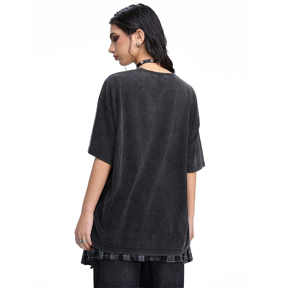 Lily Of Valley Tshirt Distressed Washed Cloth Delicate Floral Print Summer Casual Loose Short Sleeved Unique Comfortable Tops