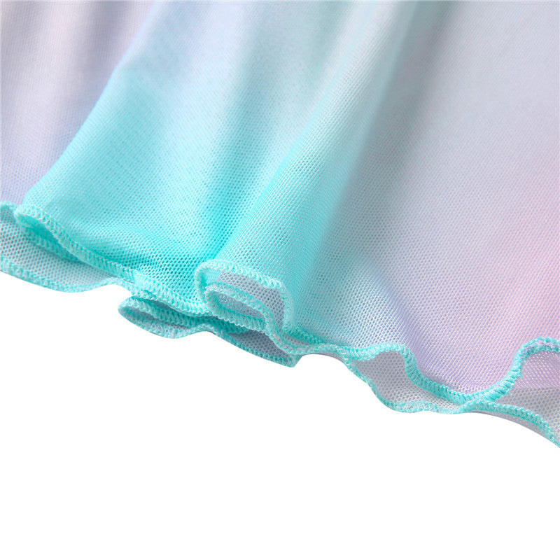 Women Sexy See Through Mini Skirt Summer High Waist Solid Skater Skirt Beach Cover-ups Sheer Mesh Rave Festival Skirt Night Club