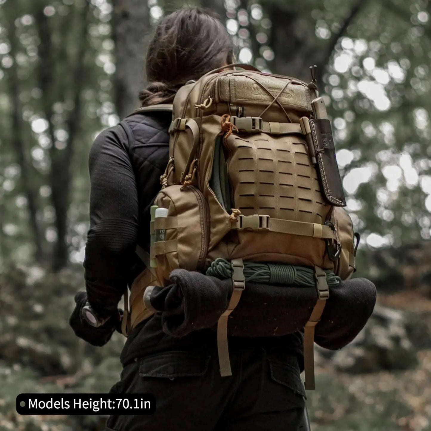 35L Molle Tactical Military Backpack for Men，Cordura Backpack for Hiking,Camping,Survival