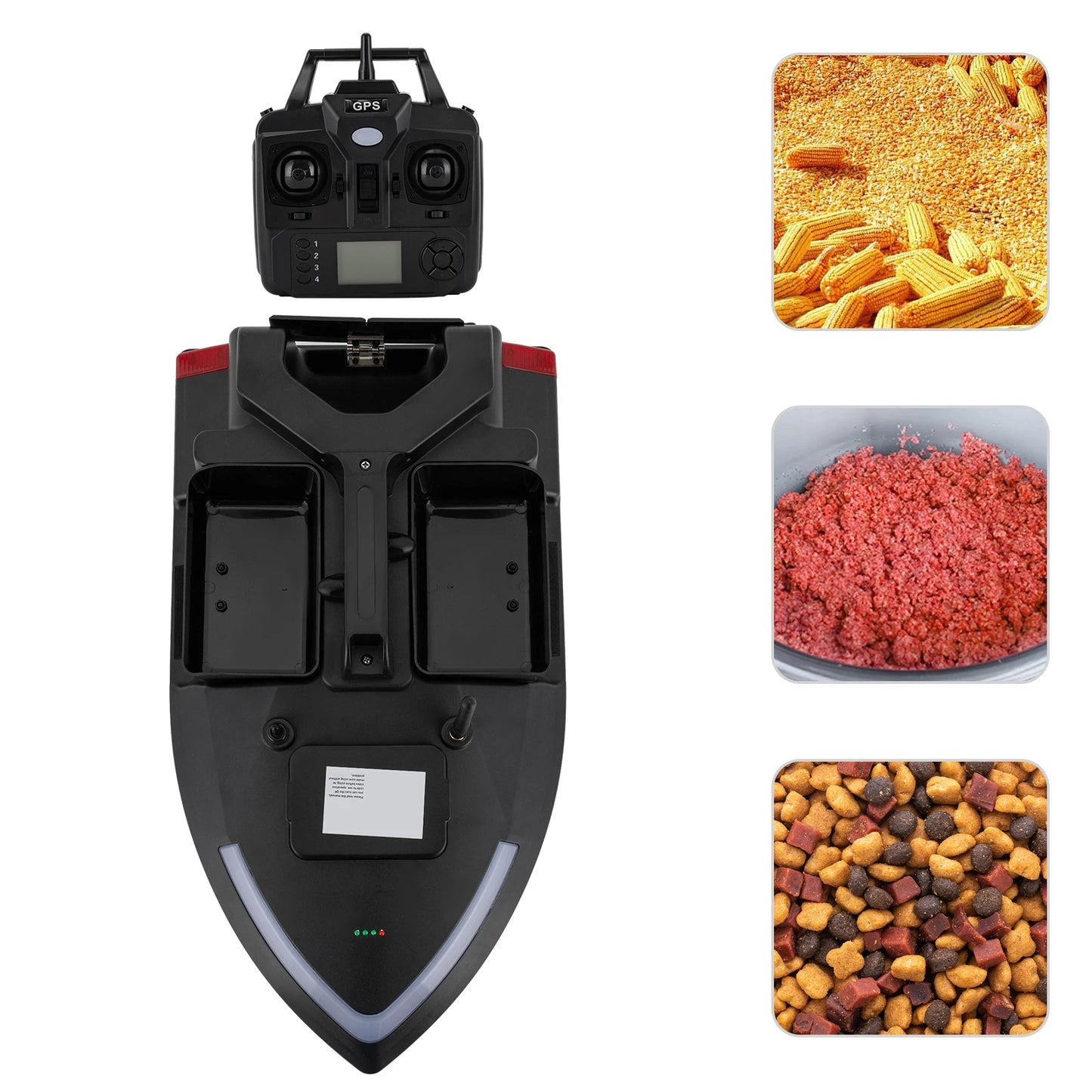 Rechargeable Fishing Bait Boat 500m Remote Control GPS Bait Boat Fish Finder with 1 Charger 2kg Load
