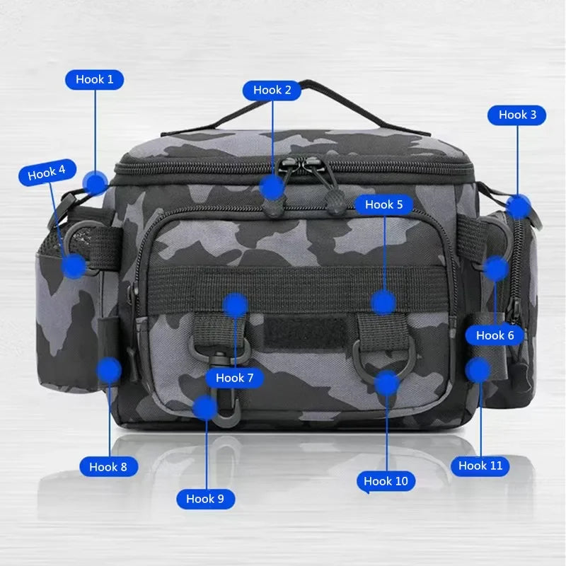 Fishing tackle, shoulder bag, storage bag, portable fishing rod holder, outdoor sports bag, flying fishing