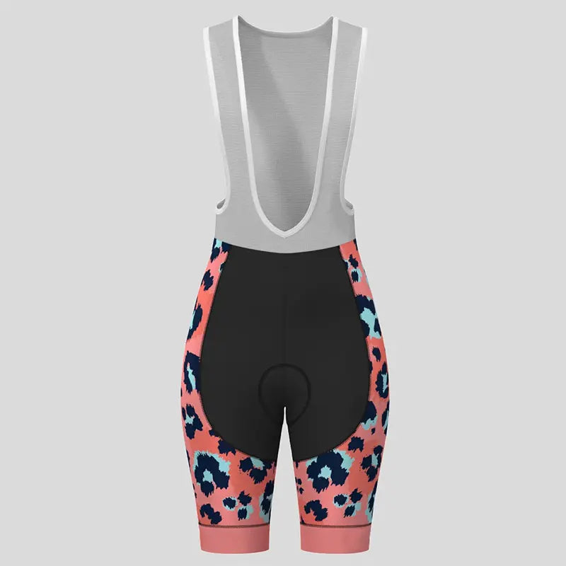Women's Cycling Clothing Gradient Leopard Print Summer Cycling Jersey Set Women Breathable Short Sleeves Mountain Bike Clothes