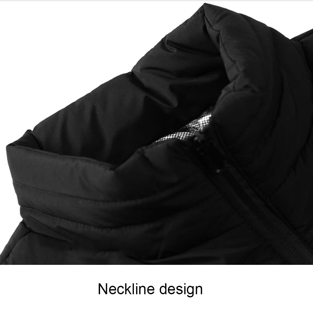 Unisex Electric Heated Vest 9 Heating Areas Heated Vest Coat Washable Lightweight with Zip USB Charging for Winter Sports Hiking
