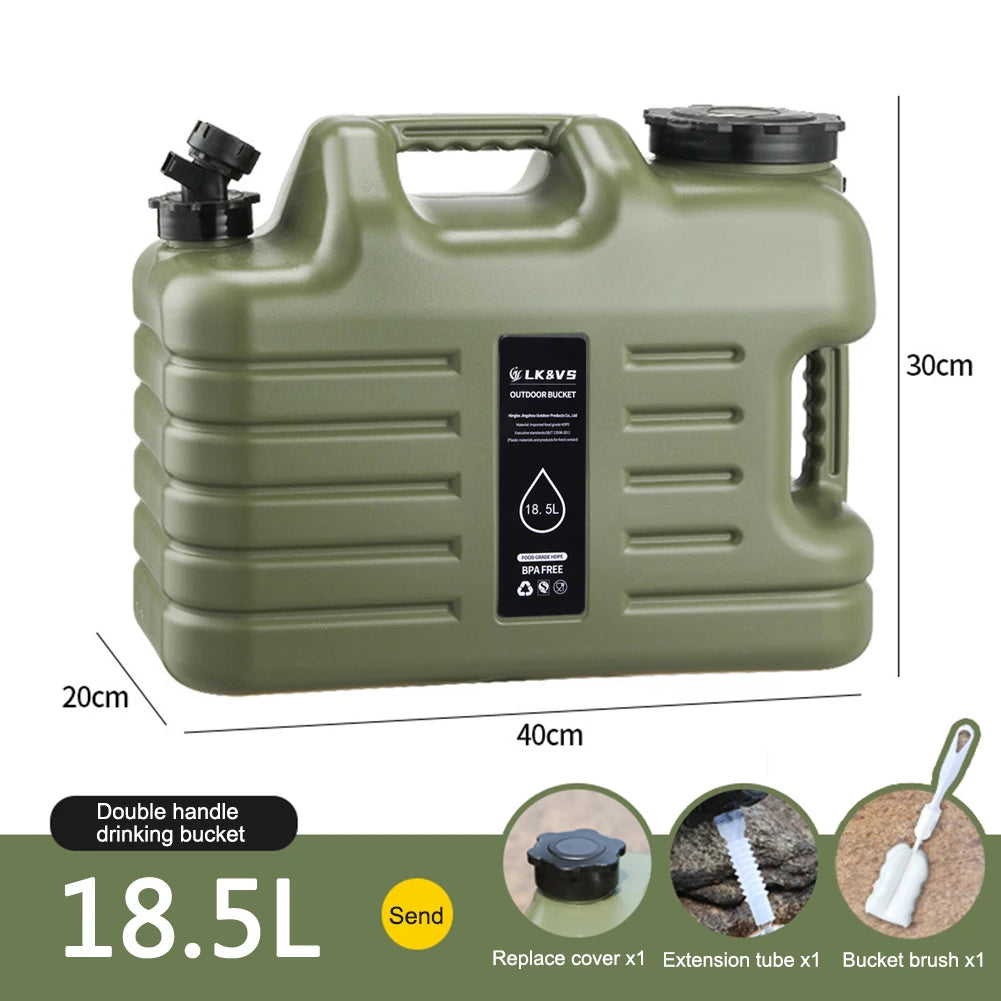 12/13/19L Water Tank Outdoor Water Bin Large Capacity Camping Bucket with Faucet No Leakage Water Bucket Container for Travel