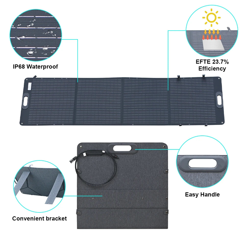 Ctolity 100W 200W Solar Panel For Camping ETFE Flexible Foldable Solar Generator Portable kit panel solar 12V-18V Waterproof