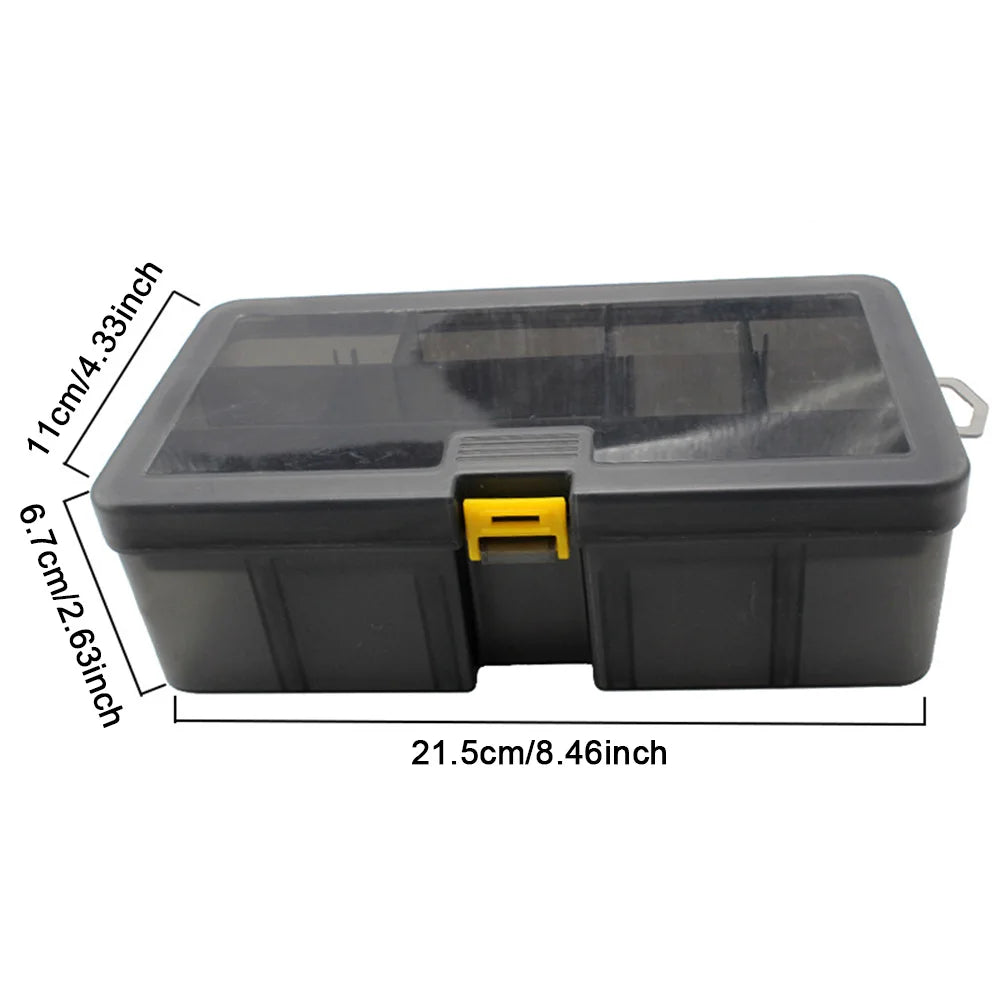 Double Layer Fishing Box with Adjustable Dividers Bait Lure Hook Accessories Box Bait Storage Box Multifunctional Fishing Tool