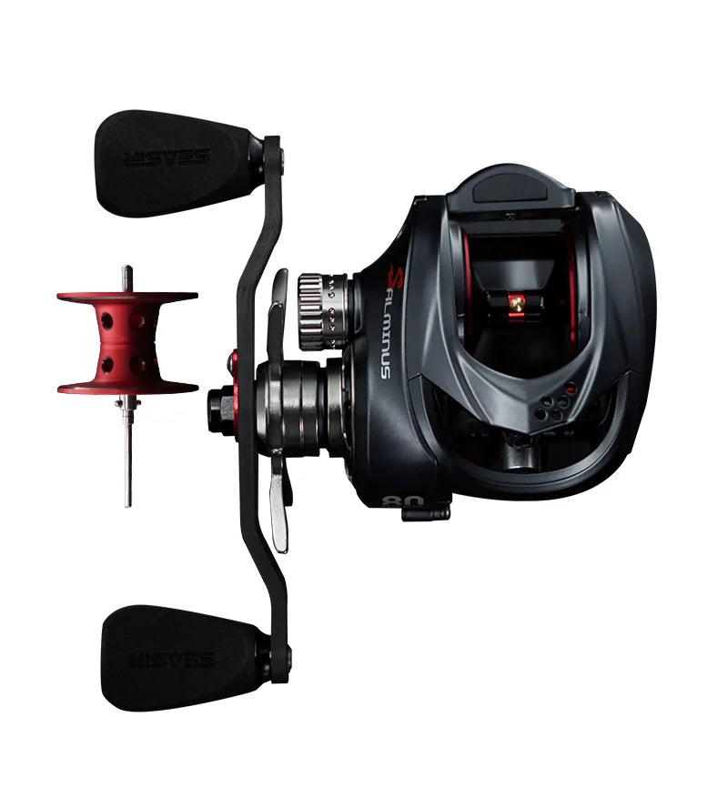 Seasir Salminus Baitcasting Fishing Reel Max Drag 12Kg 8.0:1 High Gear Ratio Metal Aluminum Frame coil
