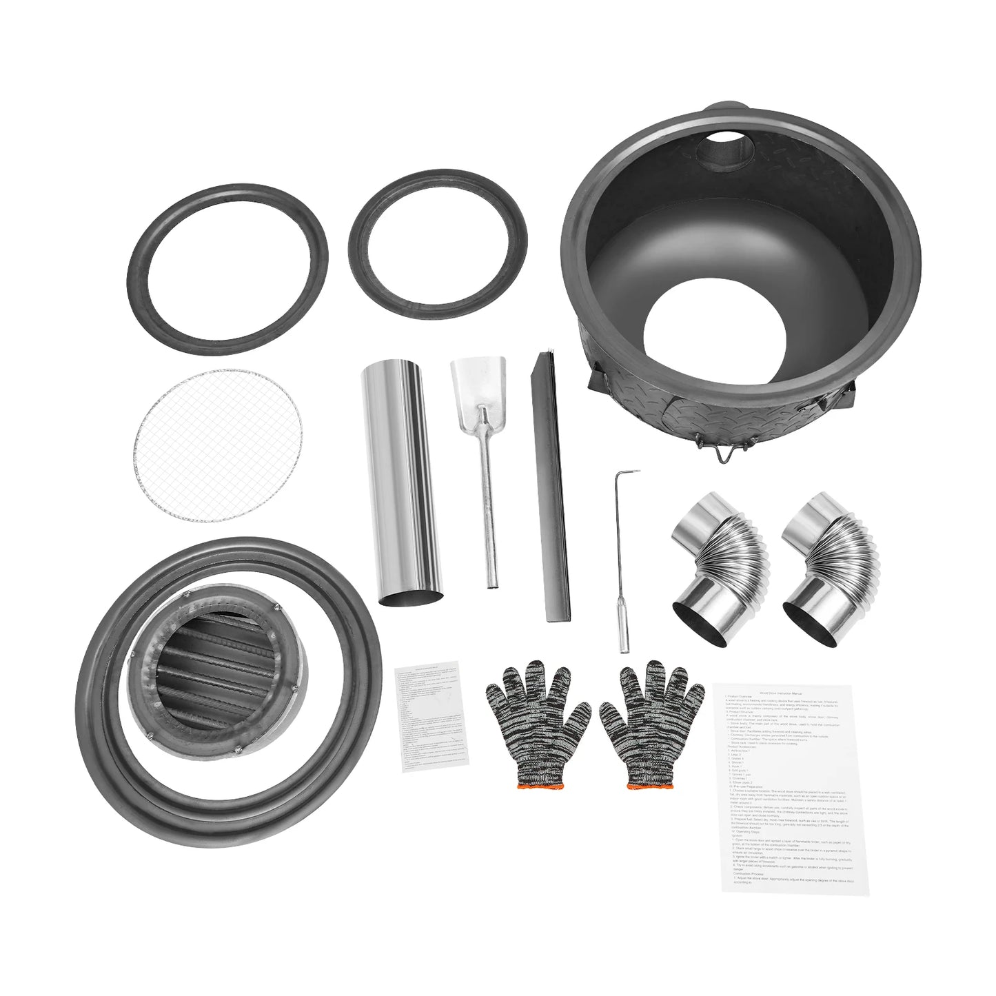 Multifunction Wood Burning Stove Portable Charcoal Stove Camping Stove for Outdoor/Backyard Cooking