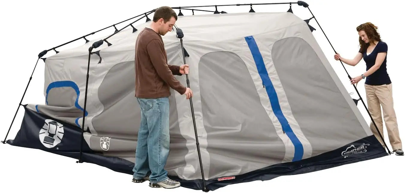 Instant Camping Tent with 1-Minute Setup, Large Family Tent with Pre-Attached Poles, Air Vent, & Carry Bag, Sets Up in About