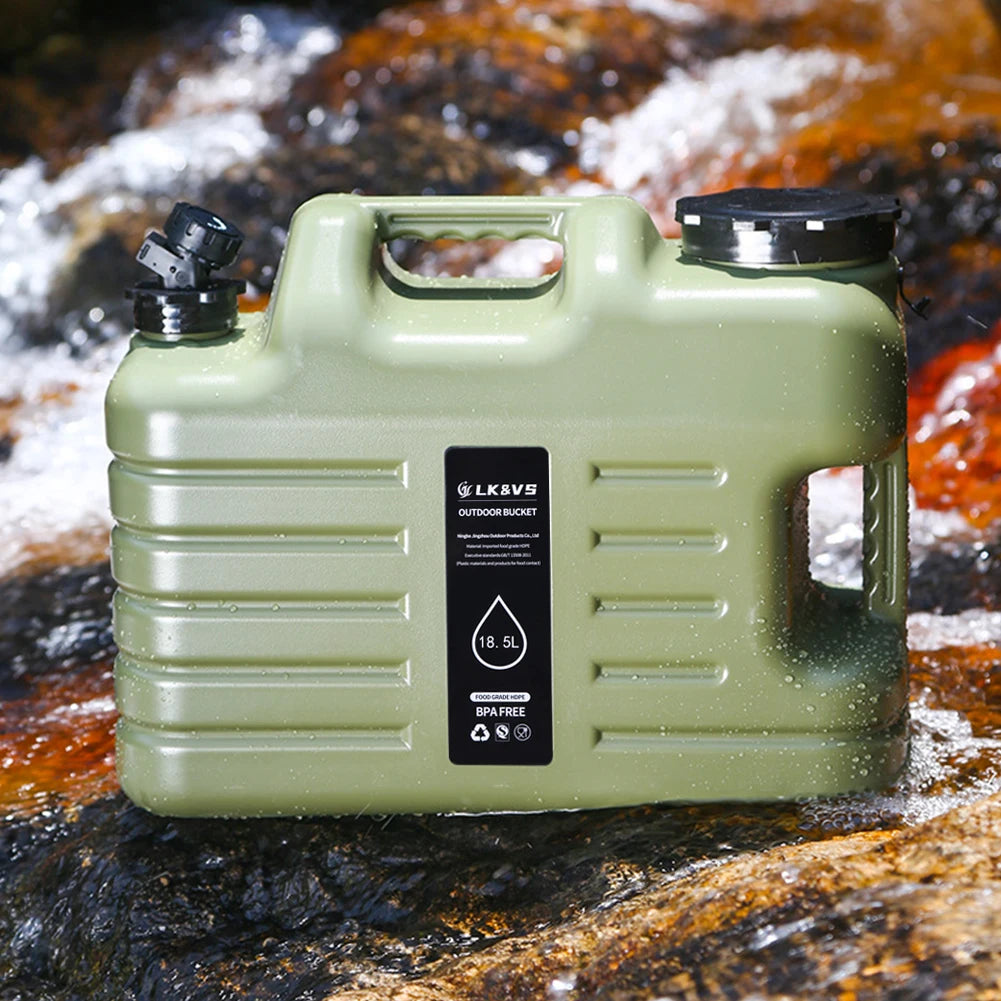 12/13/19L Water Tank Outdoor Water Bin Large Capacity Camping Bucket with Faucet No Leakage Water Bucket Container for Travel