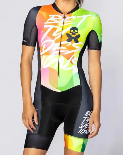 Betty Designs Women's Cycling Jumpsuit Triathlon Roller Skating Running Swimming Multifunctional Clothing Bike Skinsuit Maillot