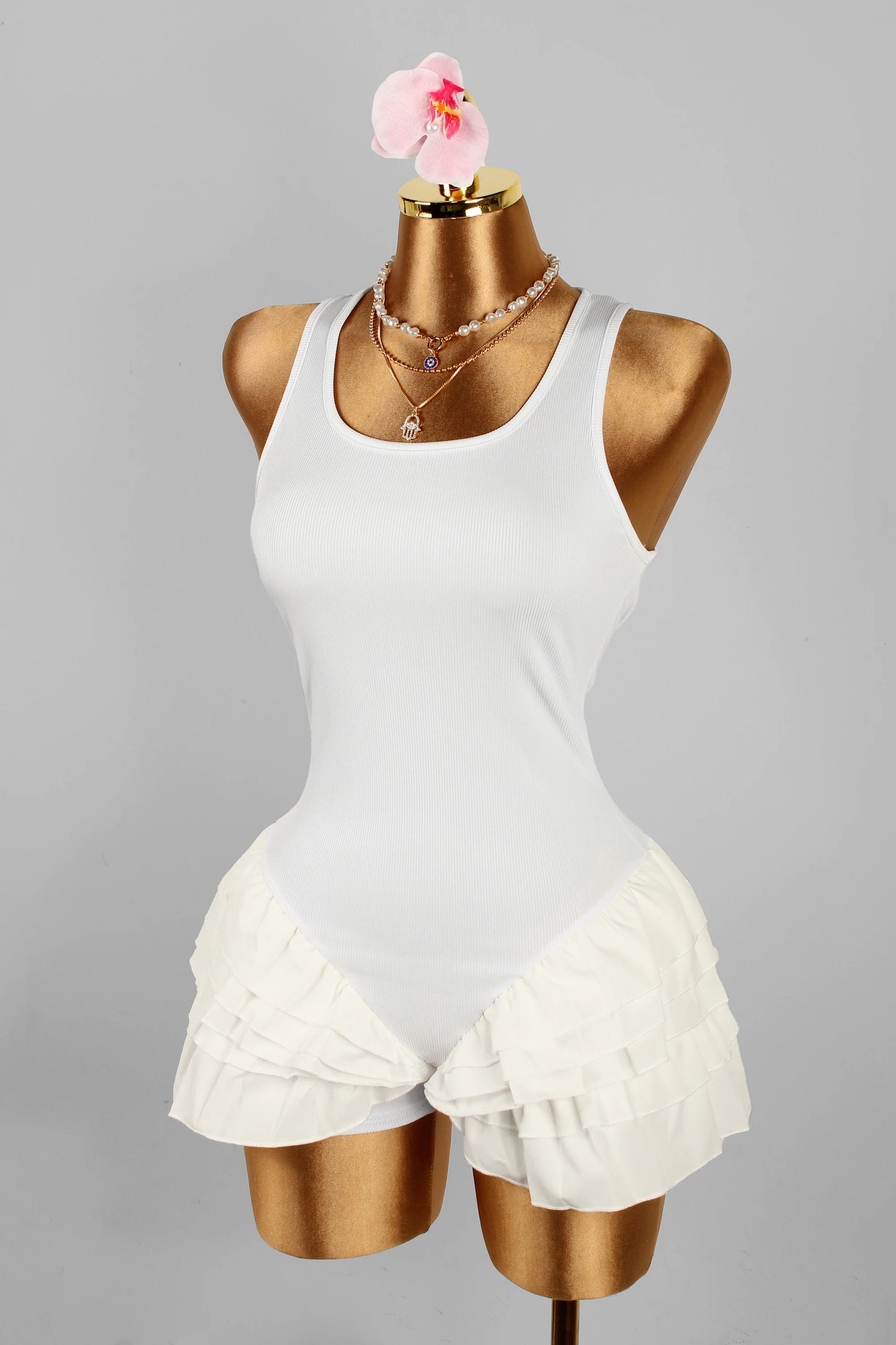 2025 Fall Trendy Solid Color Jumpsuit Sexy Halter Neck Wide Leg Romper with Pleated Detail club outfits for women 2025