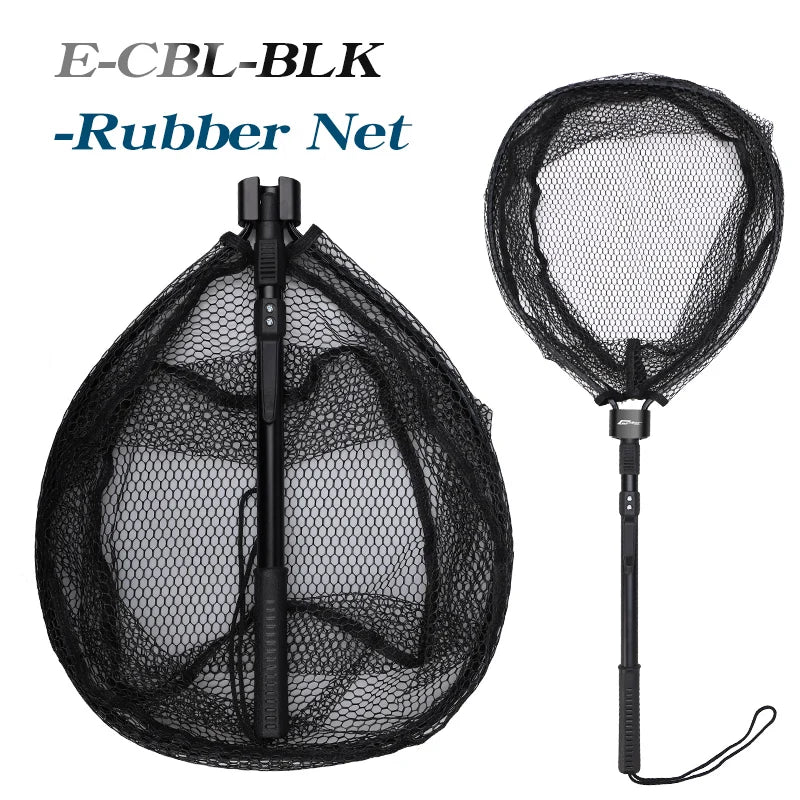 HISTAR Ultralight Portable Soft Rubber Mesh With Stainless Steel Handle Fly Fishing Tool Accessories Foldable Landing Net