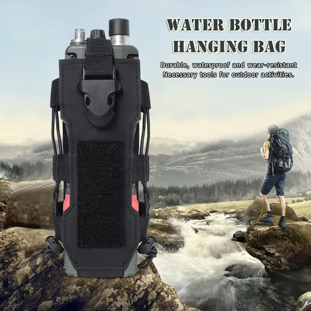 Multifunctional Molle Water Bottle Bag Drawstring Bottle Pouch for Outdoor Travel Camping Hiking Hunting Climbing