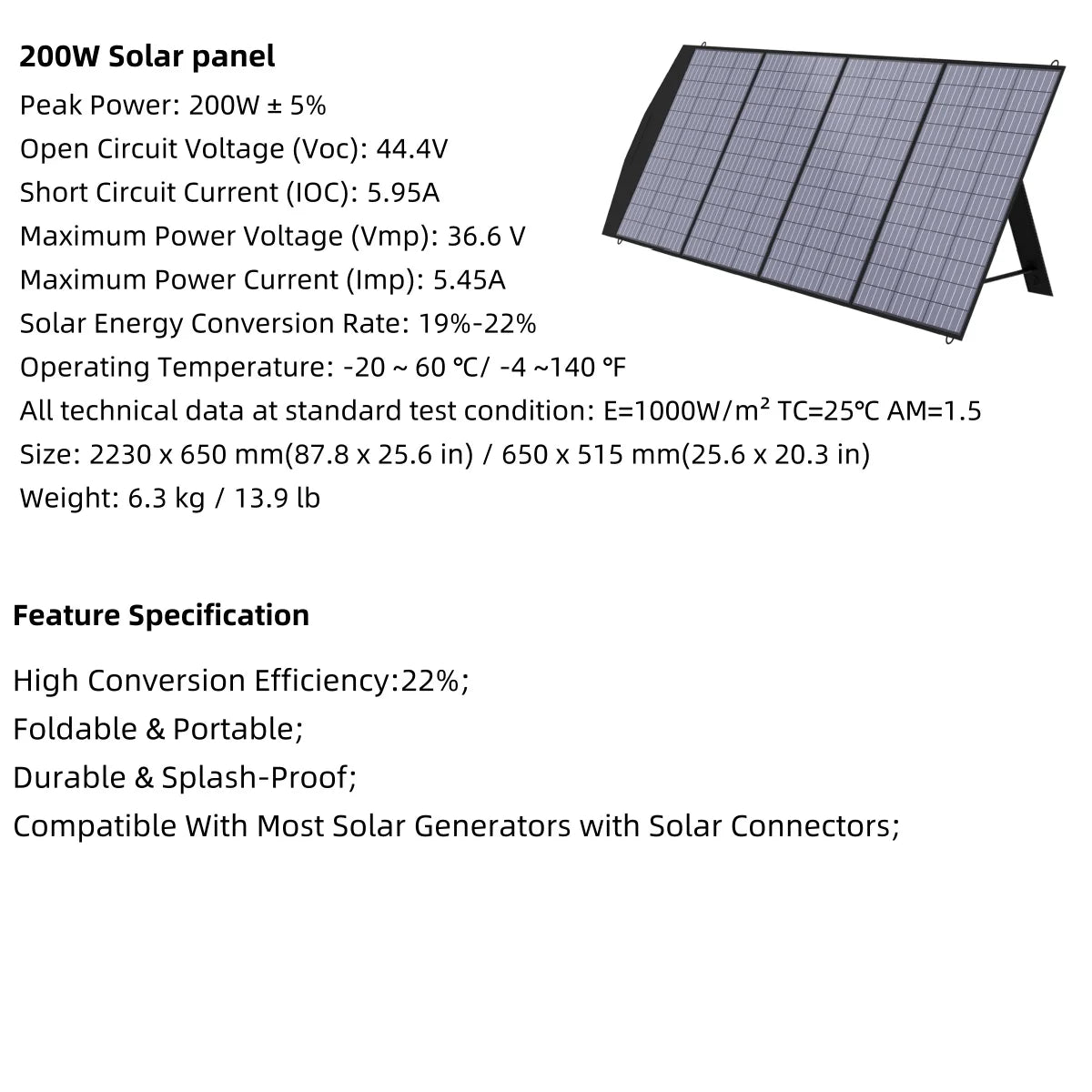 ALLPOWERS 400W / 200W / 140W / 100W / 60W  Portable Solar Panel Waterproof for Outdoor Camping RV Garden Roof