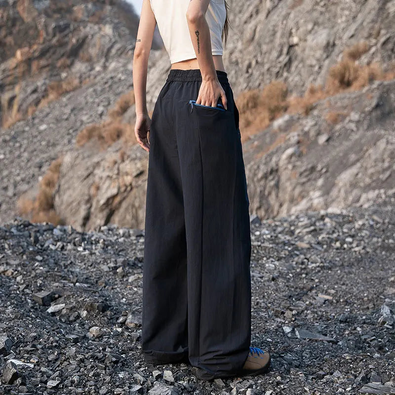 Women's Outdoor Drawstring Pants Spring Summer Trendy Mountaineering Waterproof  Casual Pants Women Paratrooper Jogging Pants
