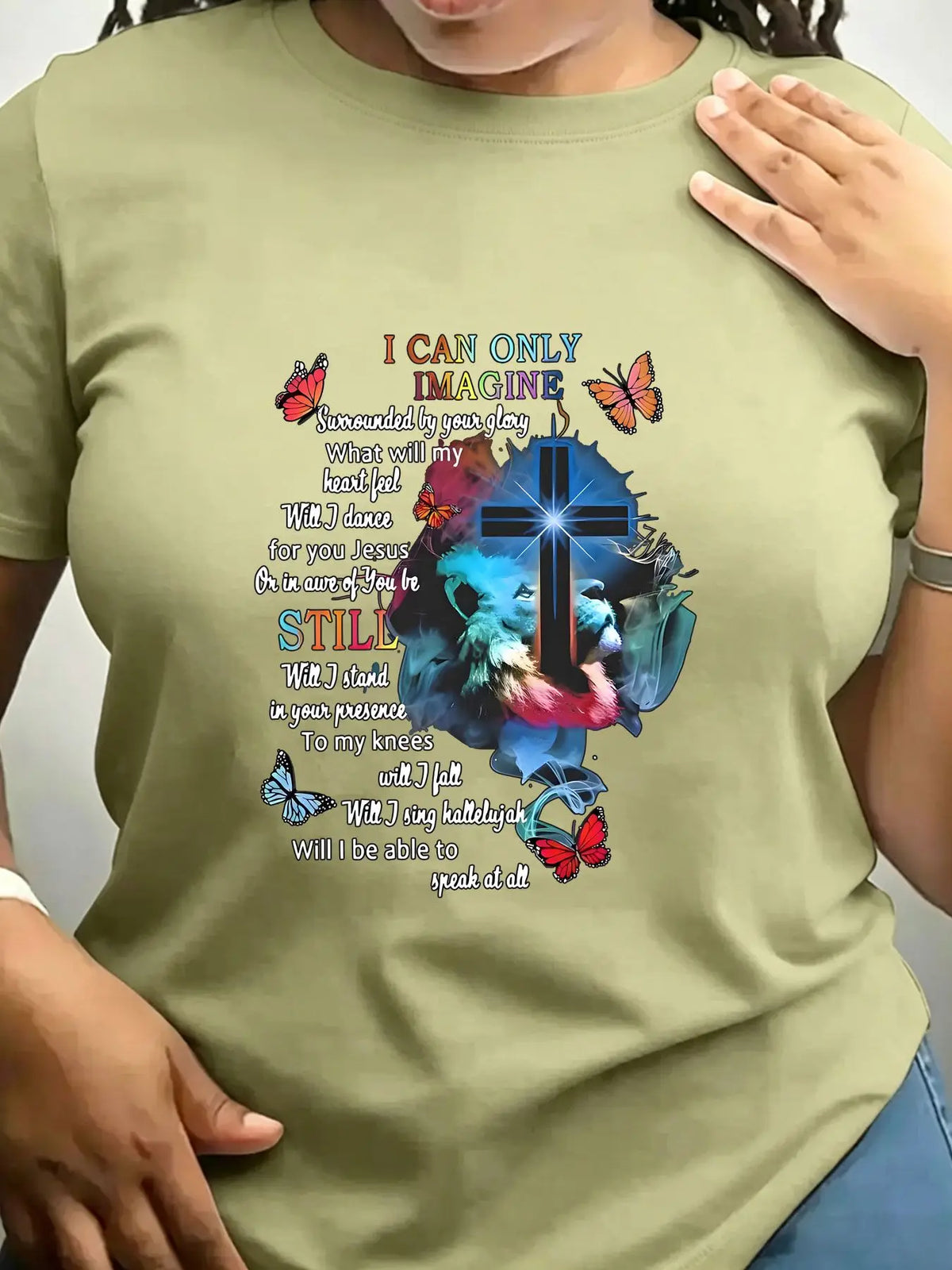 Women's Trendy Crew Neck T-Shirt I Can Only Imagine Shirt Suitable for Casual Sportswear