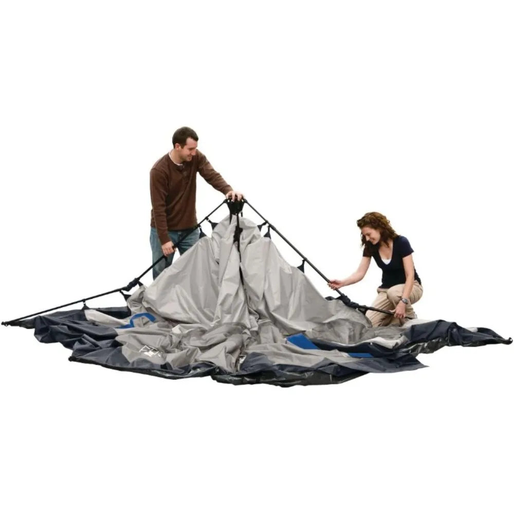 Instant Camping Tent with 1-Minute Setup, Large Family Tent with Pre-Attached Poles, Air Vent, & Carry Bag, Sets Up in About