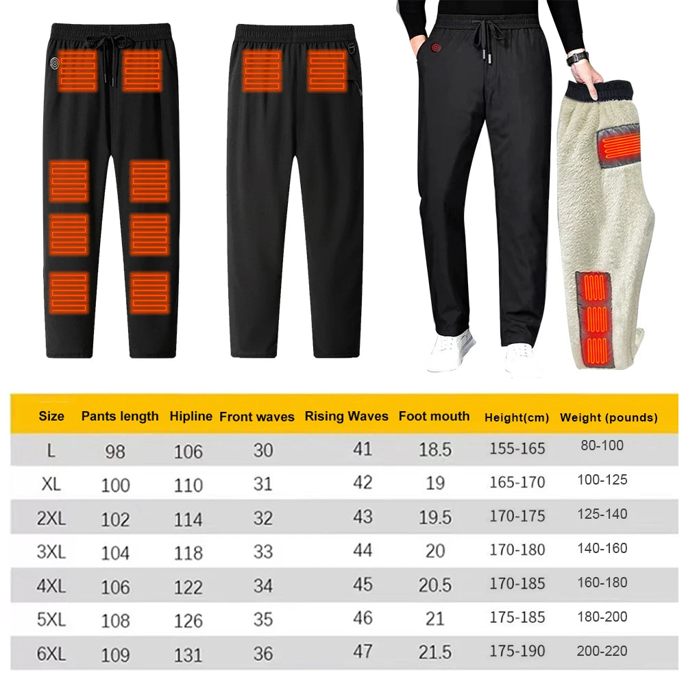 Intelligent Heating Pant 10-Heating Zones 2-Switches 3-Speed Adjustable Suitable For Outdoor Activities Indoor Work Hiking Elect