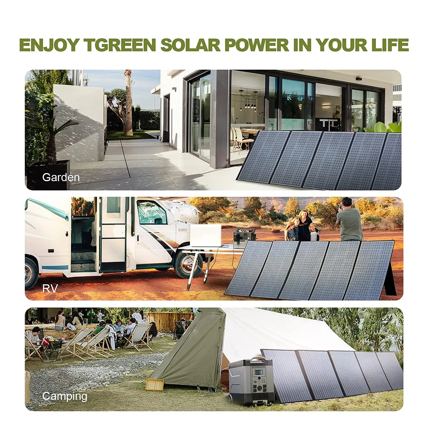 ALLPOWERS 400W / 200W / 140W / 100W / 60W  Portable Solar Panel Waterproof for Outdoor Camping RV Garden Roof