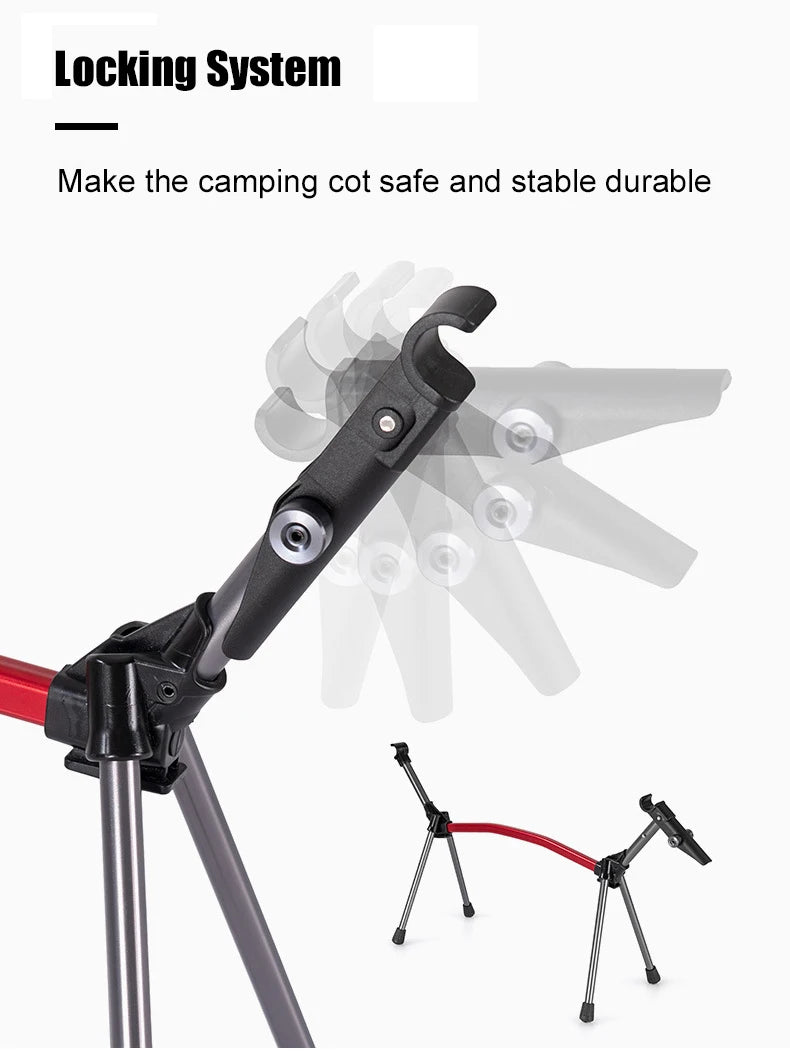 WESTTUNE Camping Cot with Leg Extenders Portable Folding Bed Ultralight Aluminum Alloy Sleeping Cot for Outdoor Hiking Travel