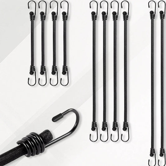 10Pcs Bungee Cords with Hooks Includes 30cm 60cm 100cm Outdoor Elastic Bungee Straps Bungee Rope for Bikes Camping Outdoors
