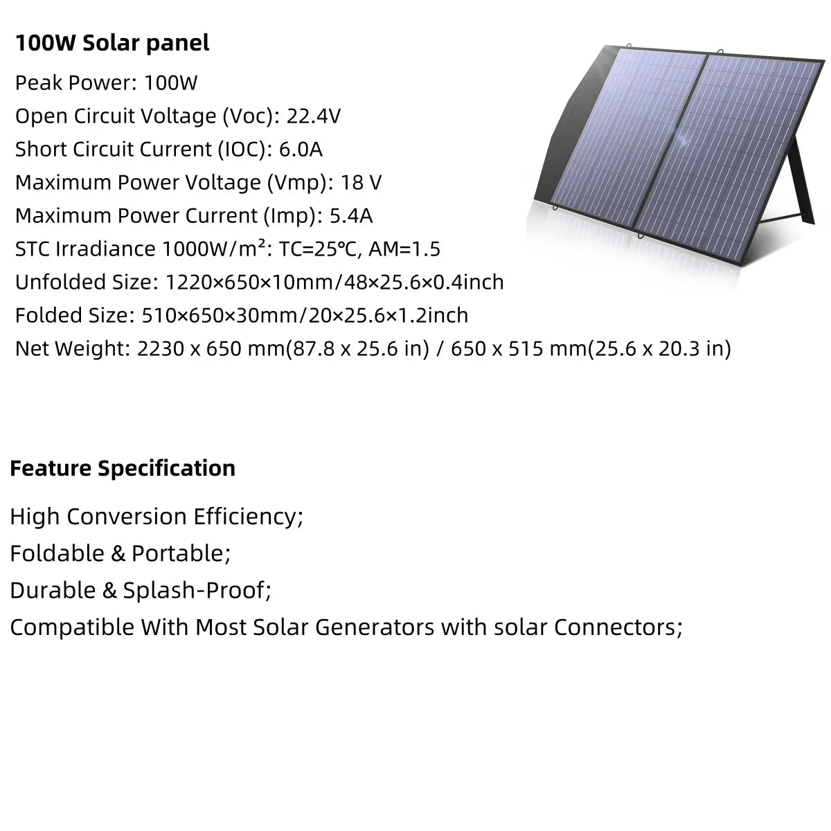 ALLPOWERS 400W / 200W / 140W / 100W / 60W  Portable Solar Panel Waterproof for Outdoor Camping RV Garden Roof