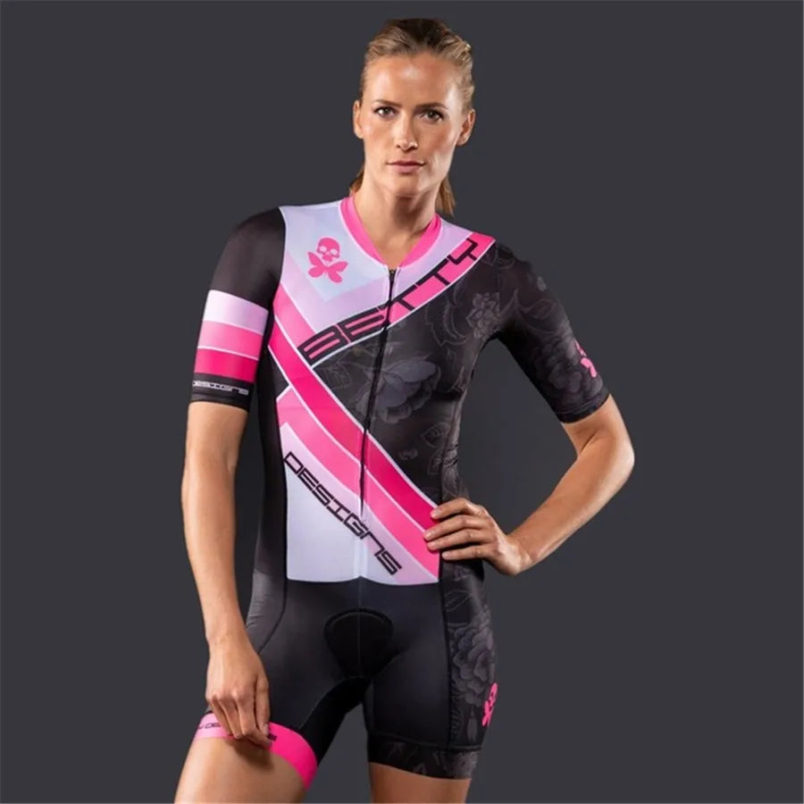 Betty Designs Women's Cycling Jumpsuit Triathlon Roller Skating Running Swimming Multifunctional Clothing Bike Skinsuit Maillot