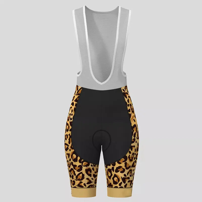 Women's Cycling Clothing Gradient Leopard Print Summer Cycling Jersey Set Women Breathable Short Sleeves Mountain Bike Clothes
