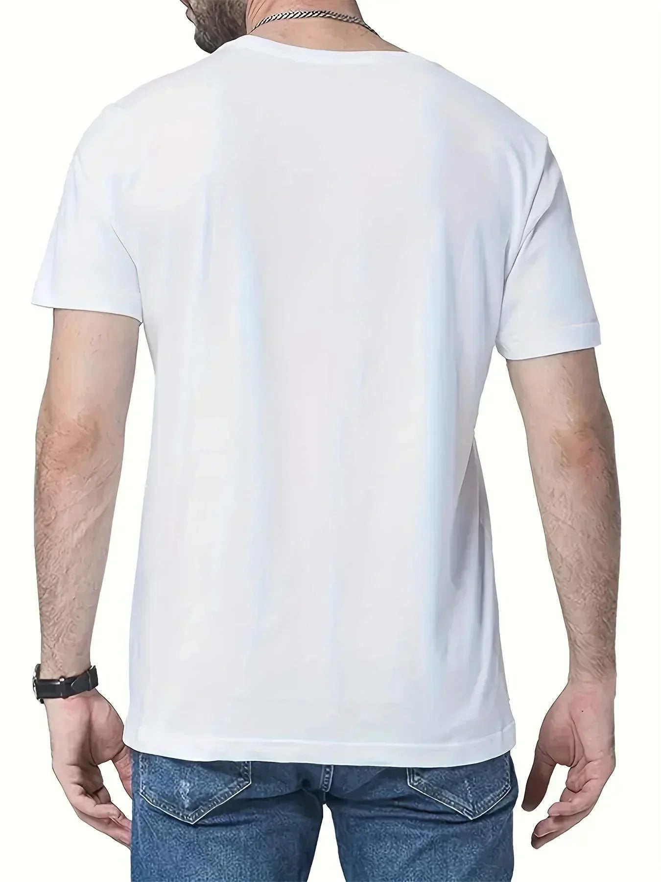 Men's summer casual round neck T-shirt comfortable and versatile